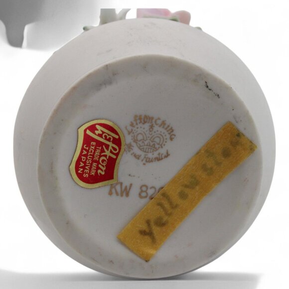 Lefton China Hand Painted Porcelain Pitcher Vase W/ Floral Details 7" Tall Japan - Picture 5 of 9